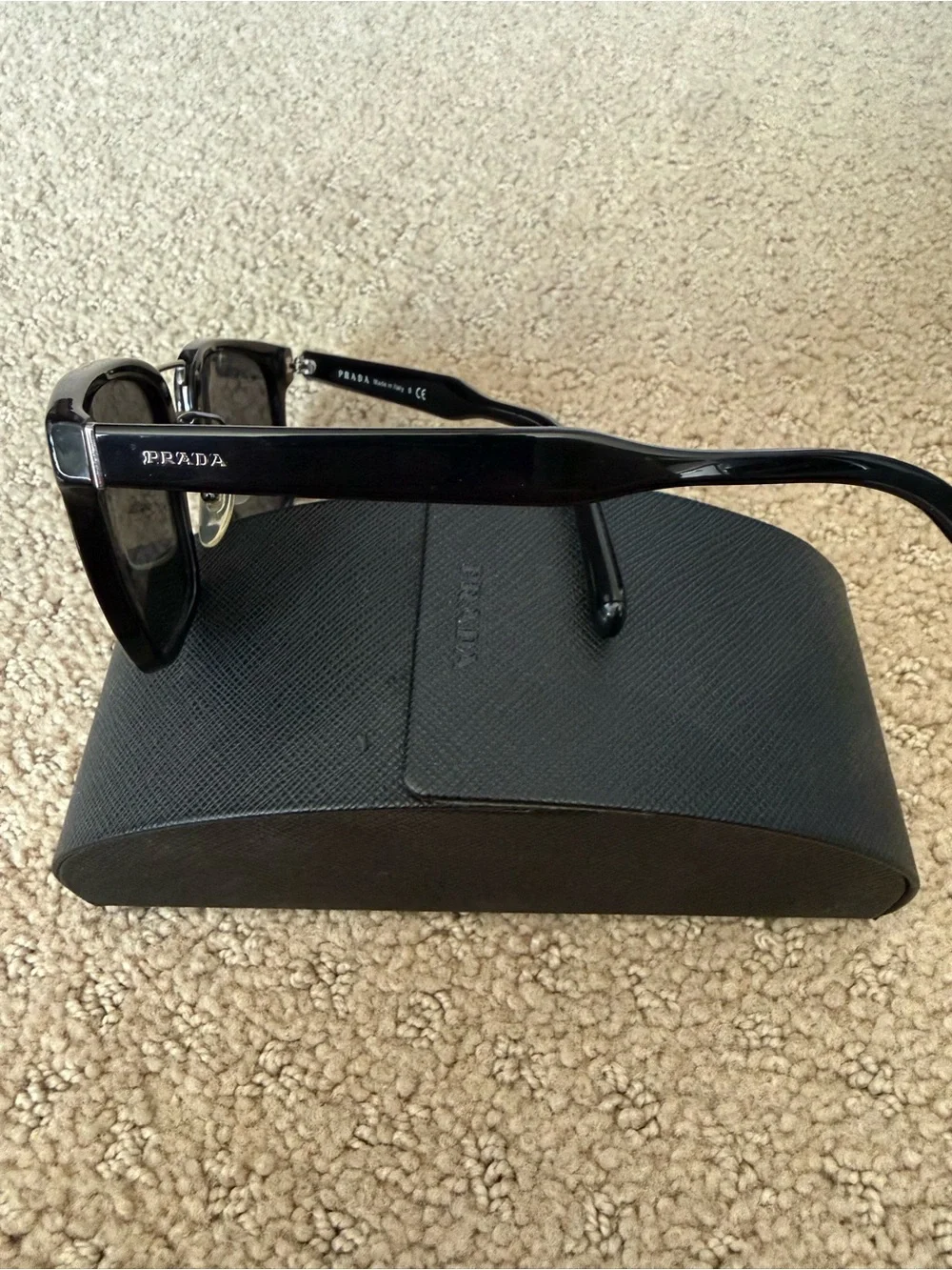 Prada Black Square Sunglasses PR 14TS SPR 14T 53mm w/ Case⁠.